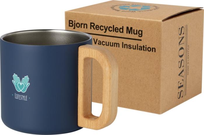 RCS Certified Recycled Branded Stainless Steel Mug With Copper Vacuum Insulation 360ml