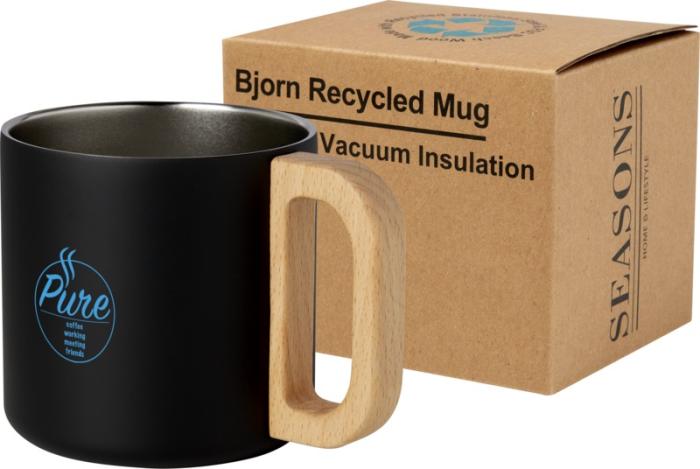 RCS Certified Recycled Branded Stainless Steel Mug With Copper Vacuum Insulation 360ml