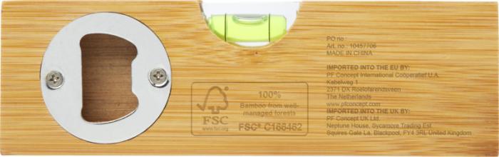 Flush Bamboo Branded Spirit Level With Bottle Opener