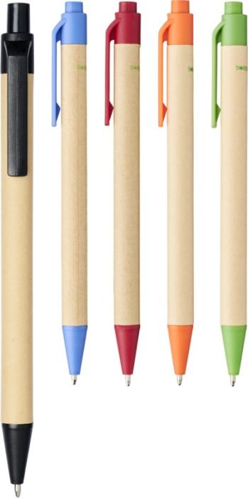 Recycled Carton And Corn Plastic Branded Ballpoint Pen