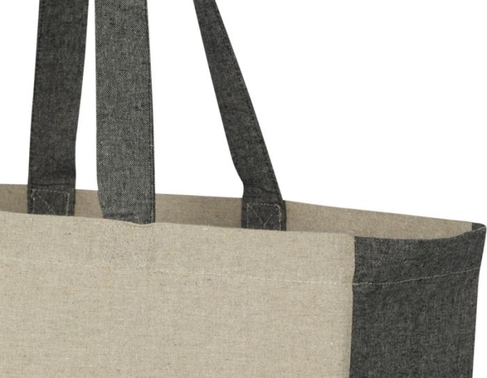 Recycled Cotton Gusset Branded Tote Bag With Contrast Sides 18L 190 g/m²