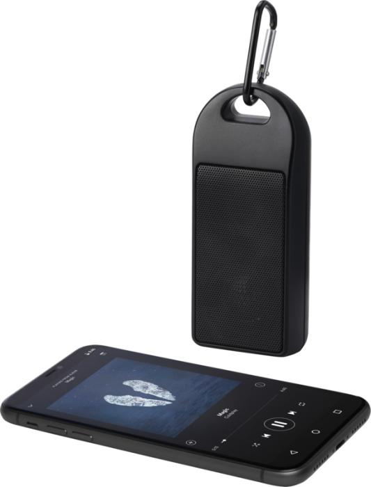 3W IPX4 RCS Recycled Plastic Branded Bluetooth® Speaker