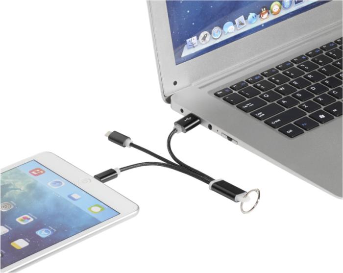 3-in-1 Branded Charging Cable With Keyring