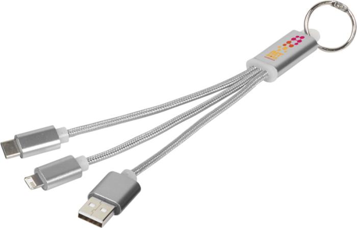 3-in-1 Branded Charging Cable With Keyring