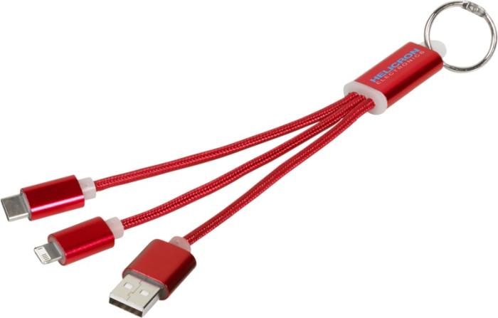 3-in-1 Branded Charging Cable With Keyring