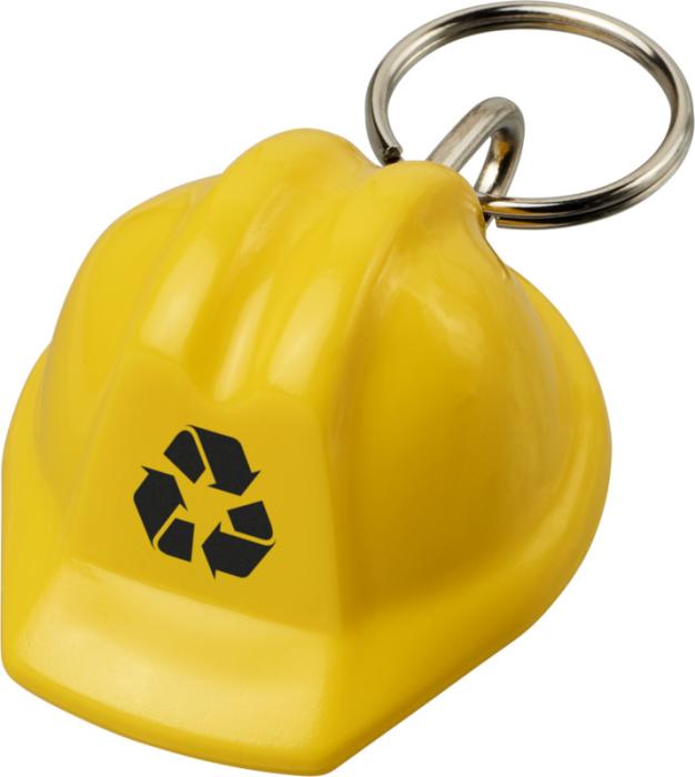 Hard-Hat Shaped Recycled Keyring