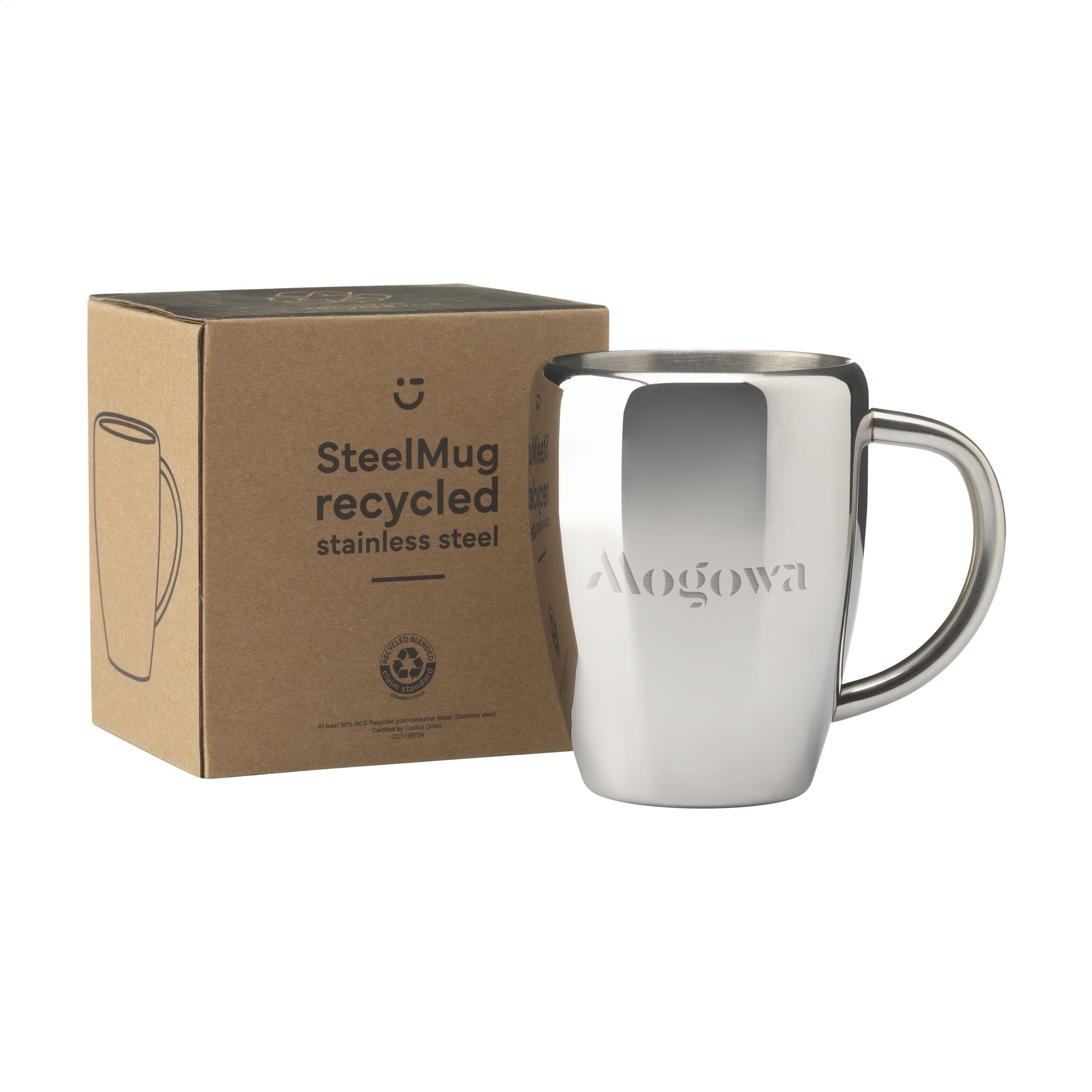 Branded Steel Mug RCS Recycled Steel 220ml