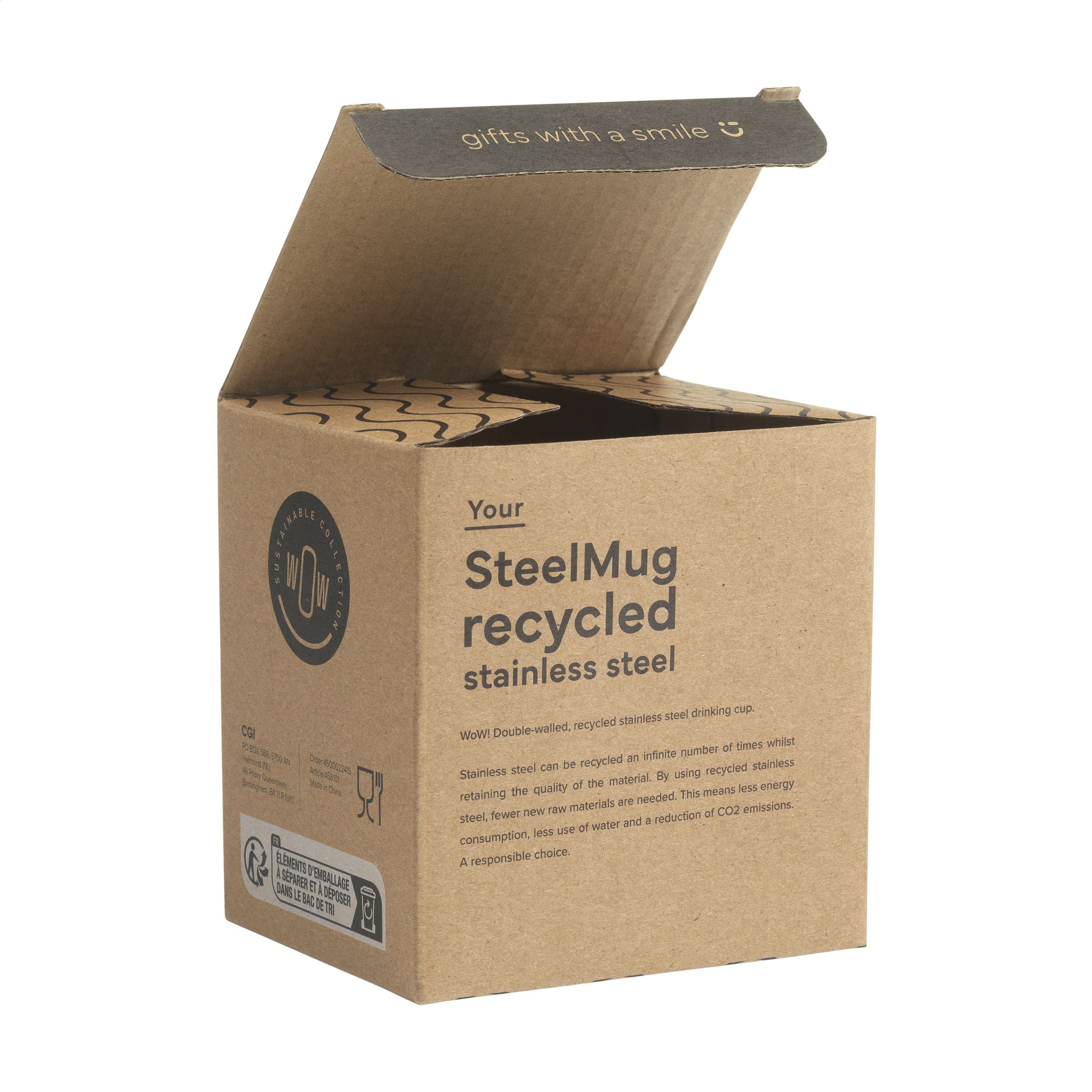 Branded Steel Mug RCS Recycled Steel 220ml