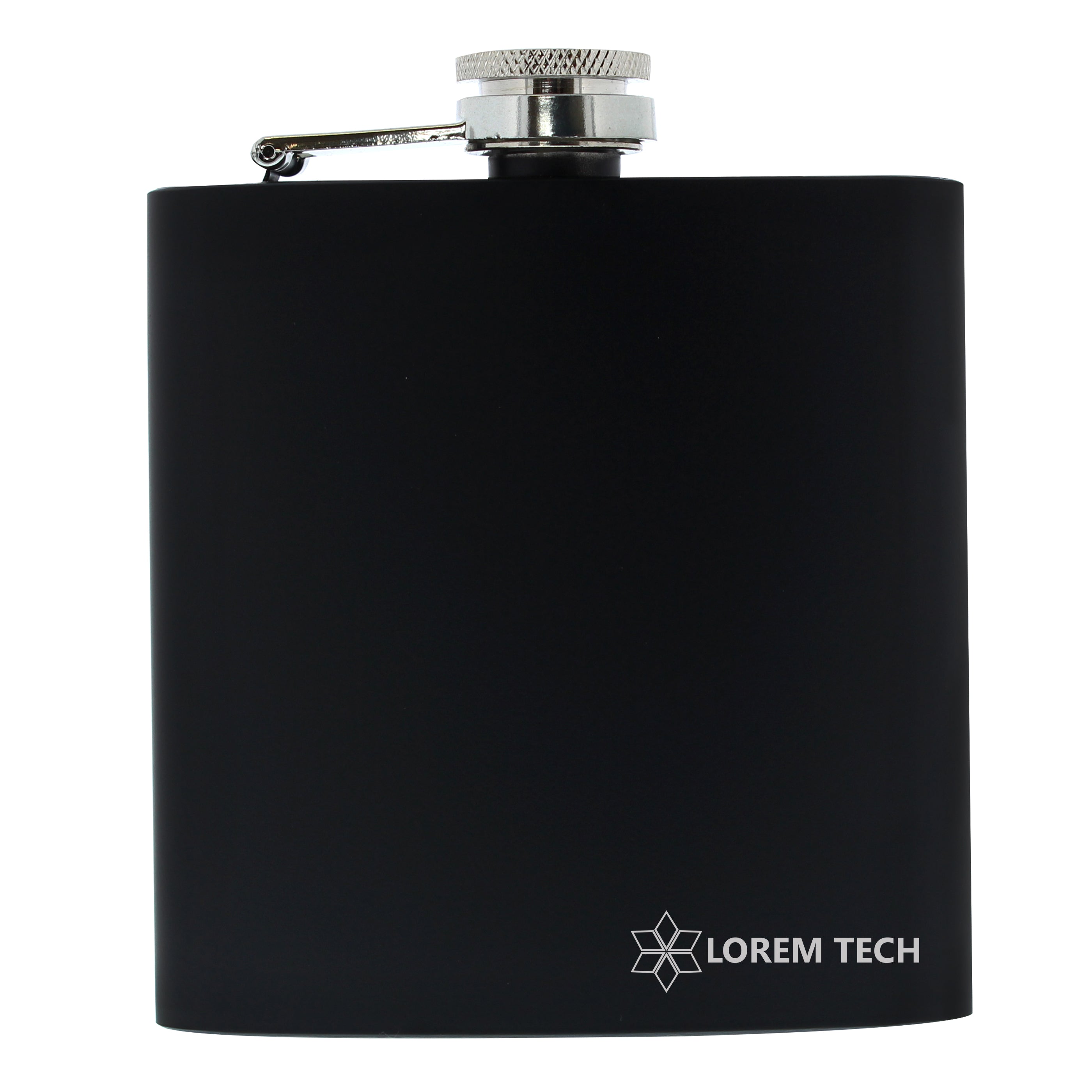 Black Hip Flask Engraved With Company Logo