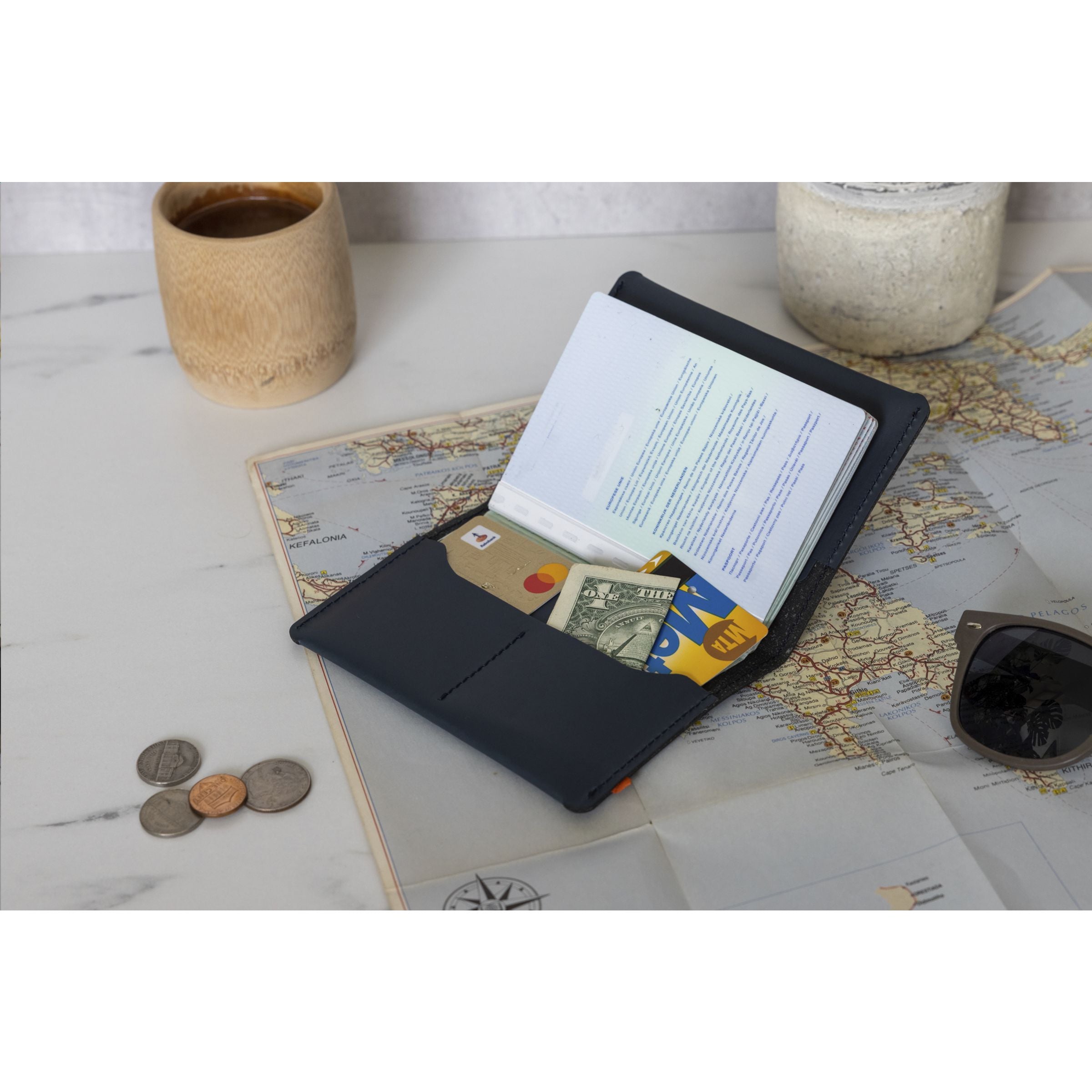 Recycled Leather Passport Holder