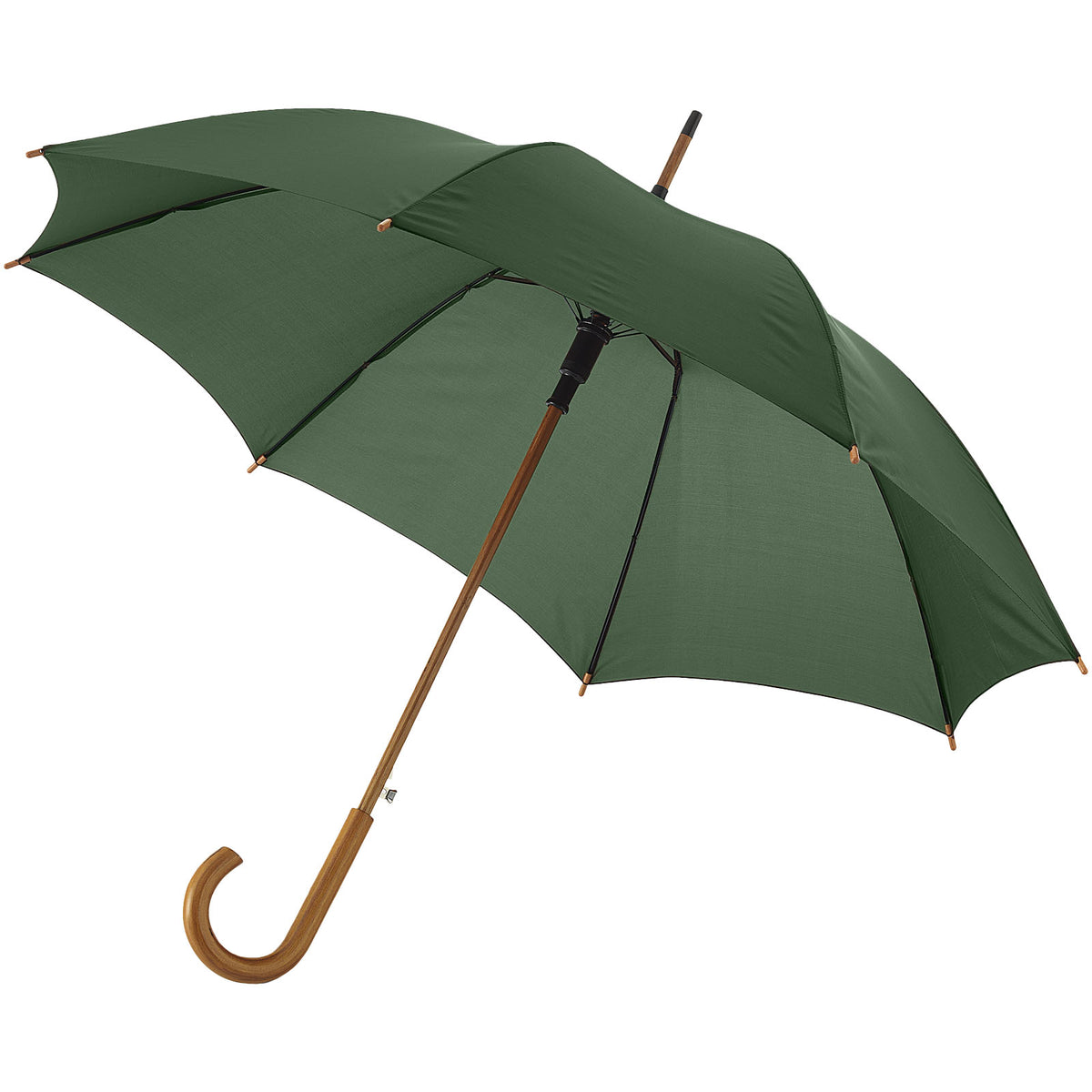 Branded Auto Open Wooden Handle Umbrella 23 Inch – Kyle in Forest green – supplier colour view