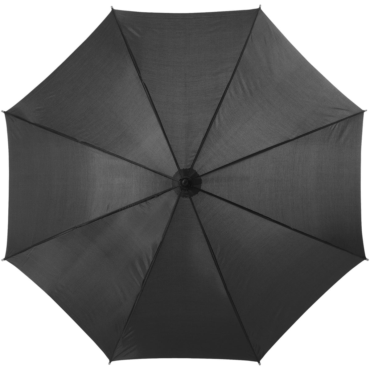 Branded Auto Open Wooden Handle Umbrella 23 Inch – Kyle in Black – supplier front view