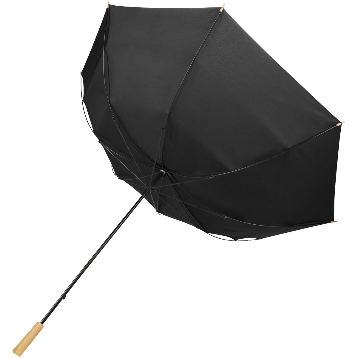 Branded Windproof RPET Golf Umbrella 30 Inch Romee Black underside and windproof frame