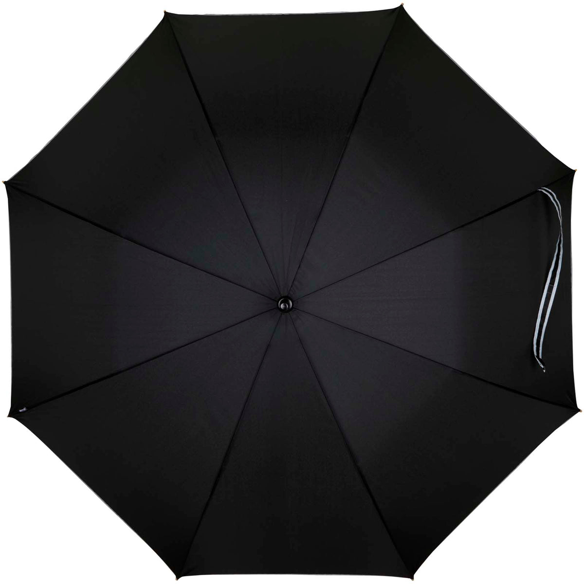 Branded Reflective Windproof RPET Umbrella 30 Inch Norman in Black supplier front view