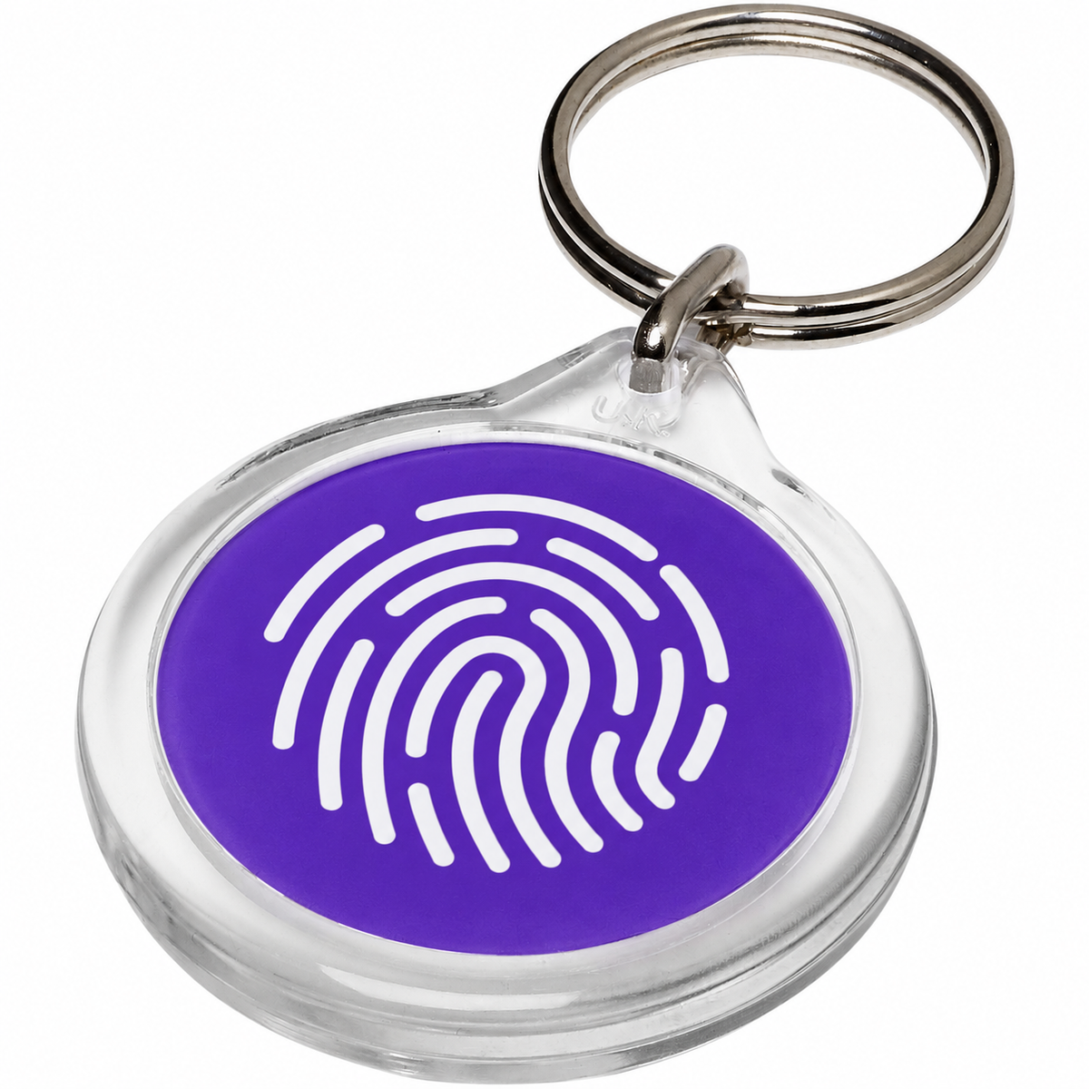 Branded Clear Round Keyring with Printed Insert - Orb with BrandedMerch example logo