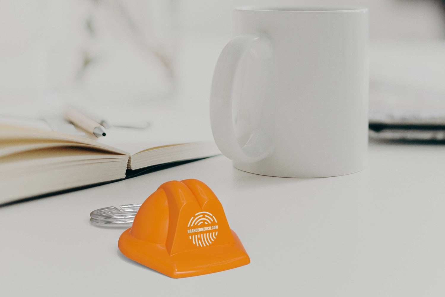 Hard-Hat Shaped Recycled Keyring