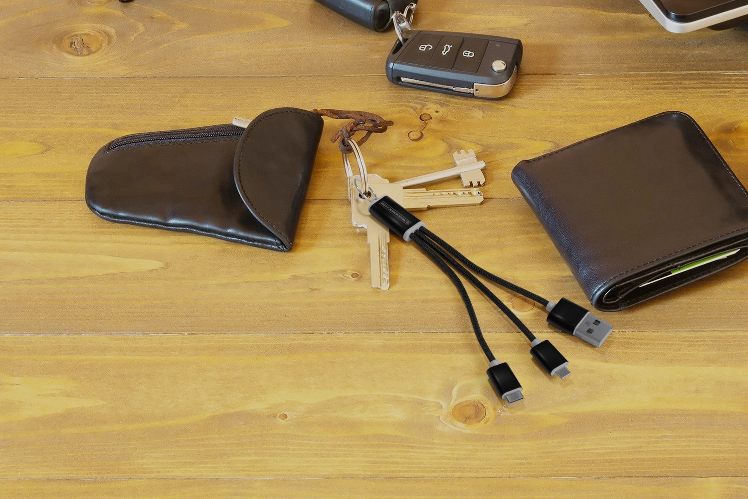 3-in-1 Branded Charging Cable With Keyring