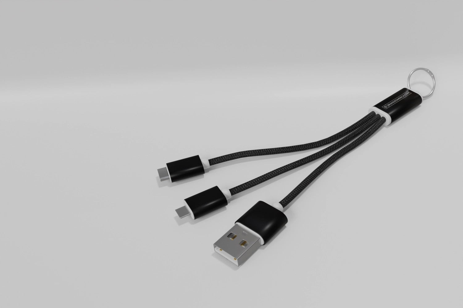 3-in-1 Branded Charging Cable With Keyring