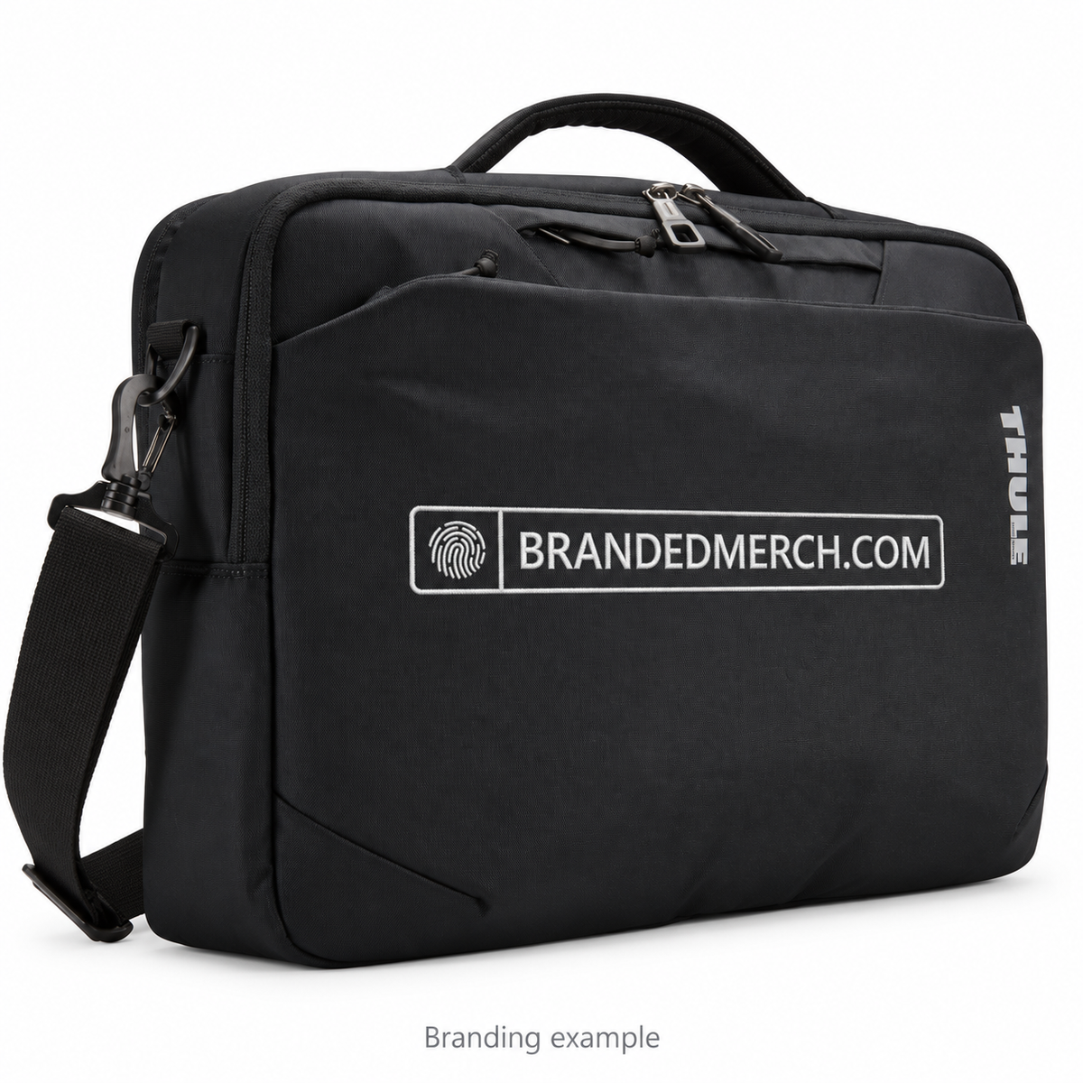 Branded Thule Subterra Laptop Bag 15.6 Inch with BrandedMerch logo — branding example