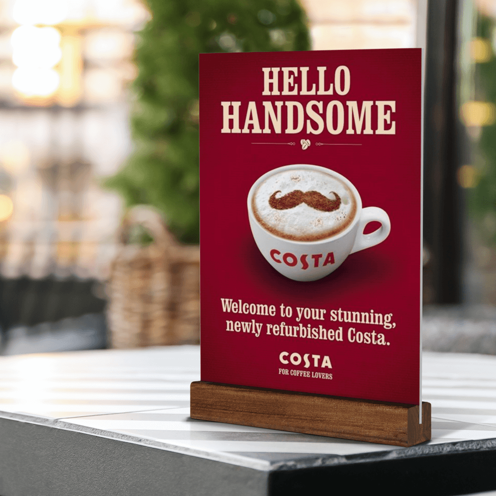 Wooden Card and Menu Holder Base