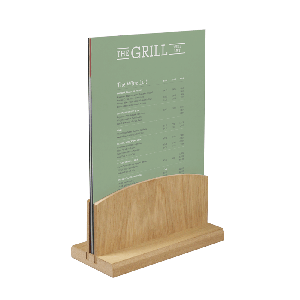 Wooden Menu Holder Single Tier