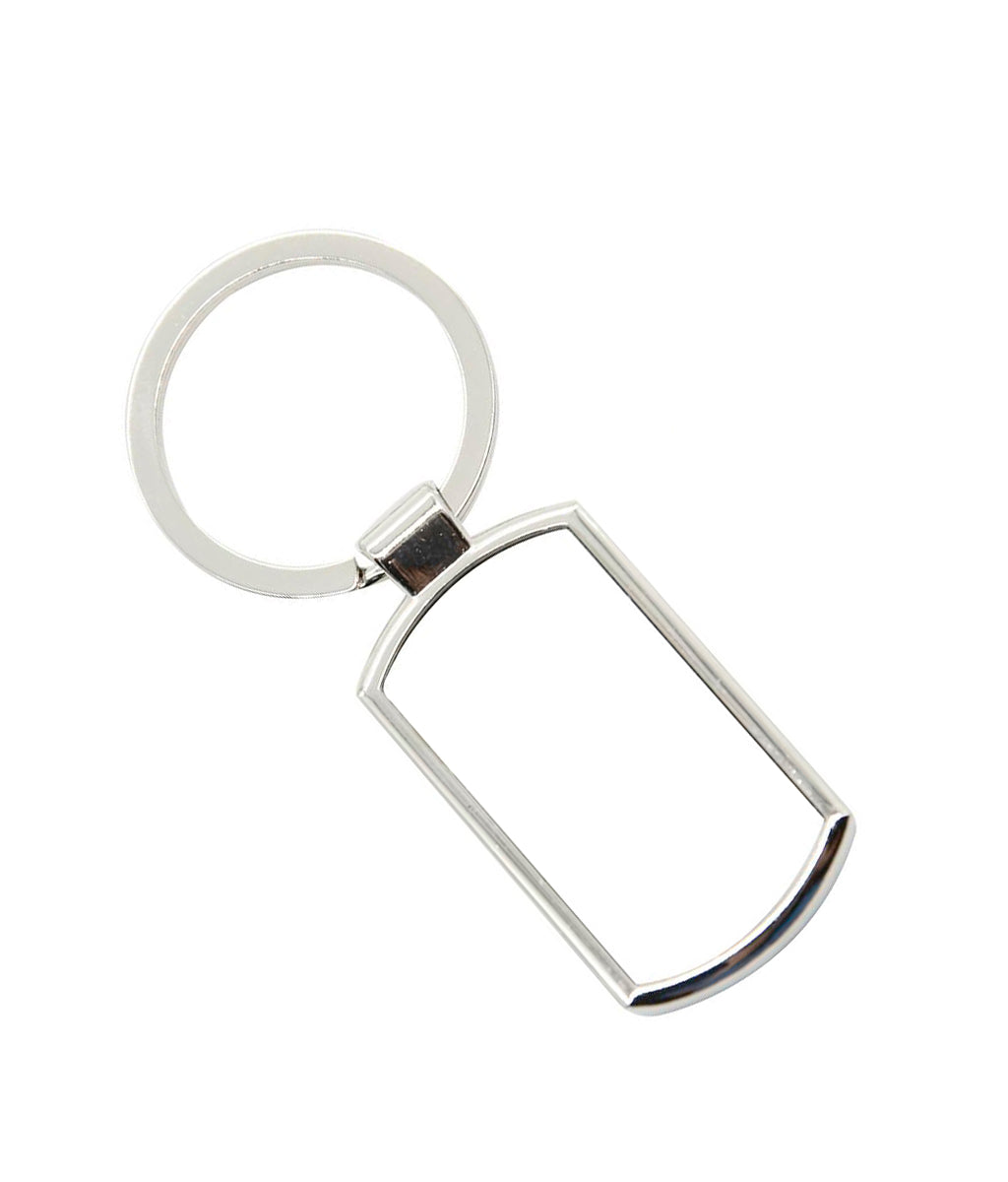 Branded Silver Keyring - Oblong