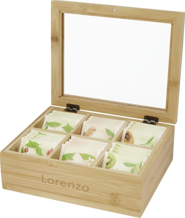 Engraved Bamboo Tea Box