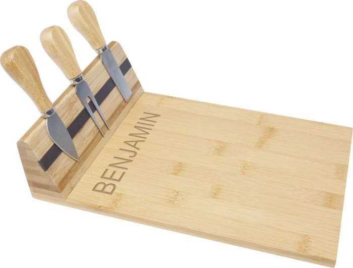 Bamboo Magnetic Branded Cheese Board And Tools