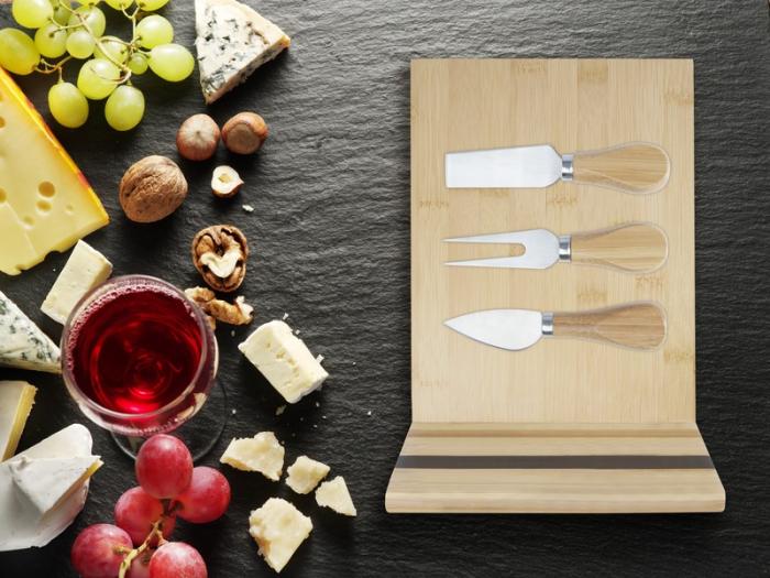 Bamboo Magnetic Branded Cheese Board And Tools