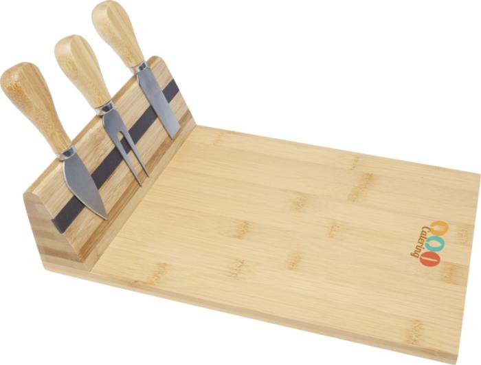 Bamboo Magnetic Branded Cheese Board And Tools