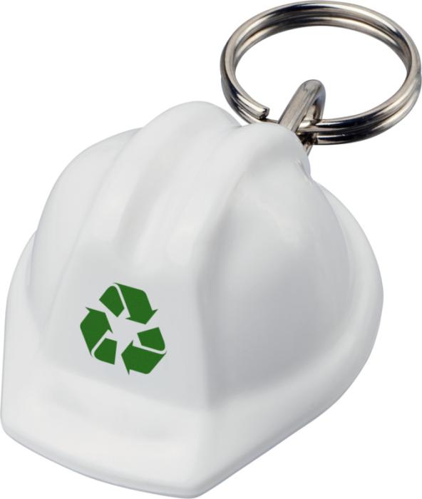 Hard-Hat Shaped Recycled Keyring