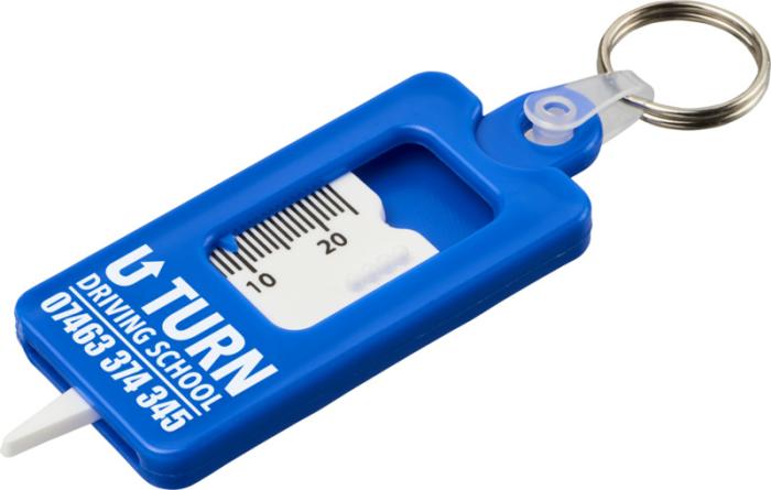 Recycled Tyre Tread Check Keyring