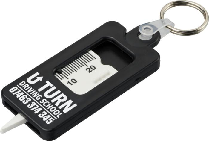 Recycled Tyre Tread Check Keyring