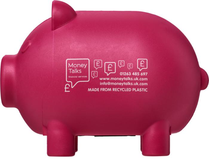 Oink Recycled Plastic Branded Piggy Bank
