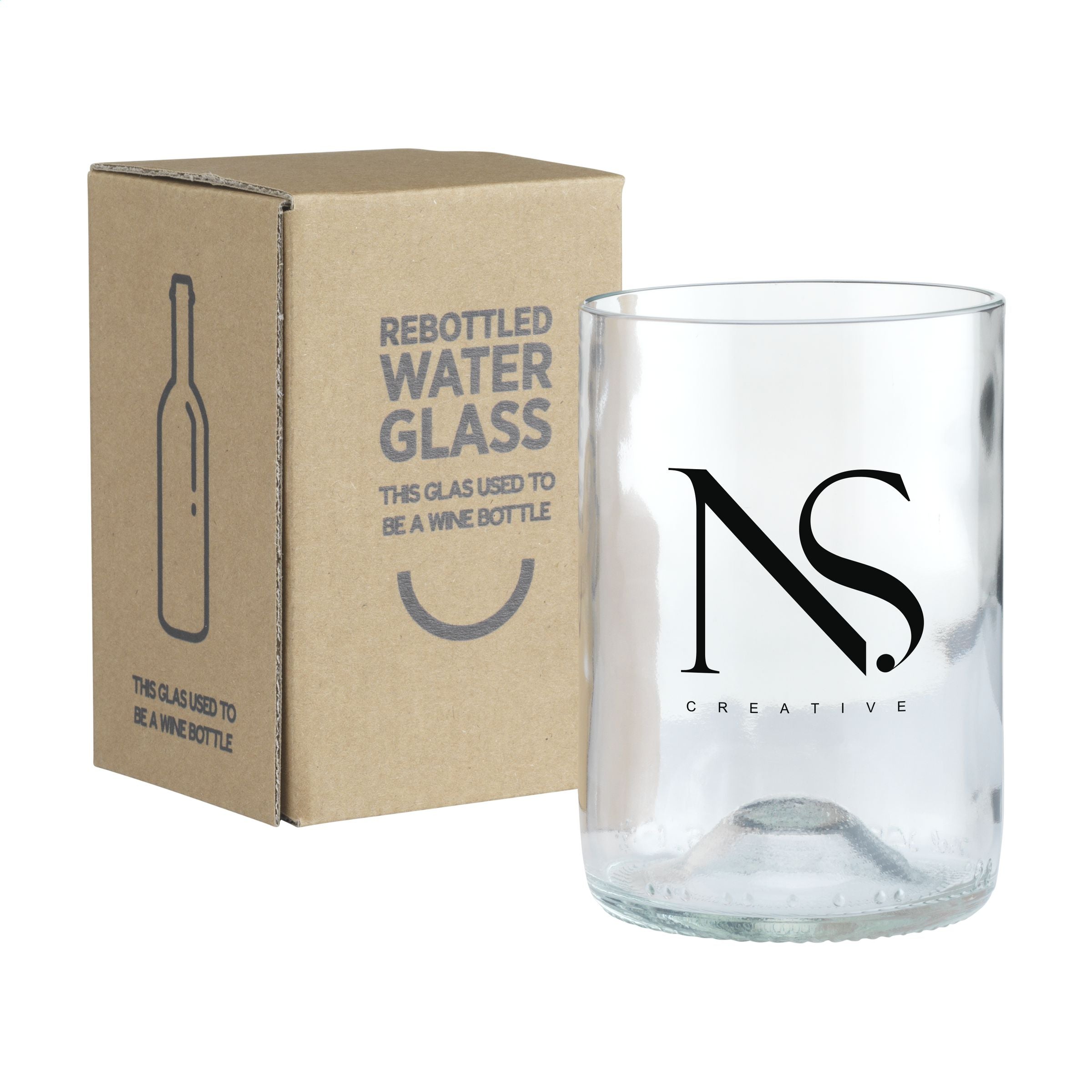 Rebottled® Branded Tumbler Drinking Glass