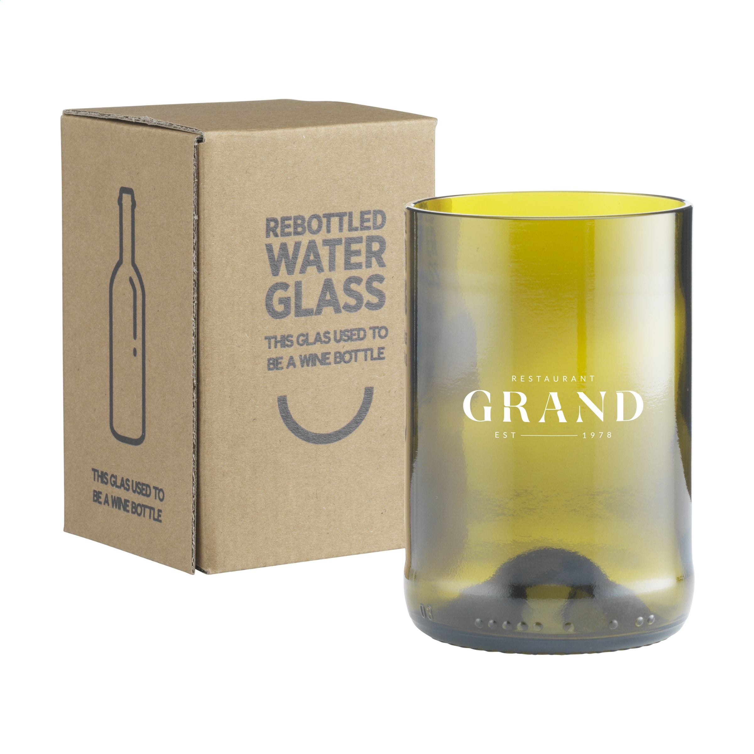 Rebottled® Branded Tumbler Drinking Glass