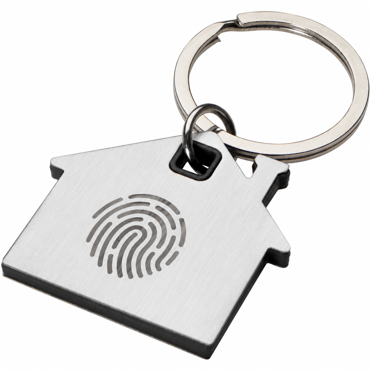 Branded House Shaped Metal Keyring - Nook with BrandedMerch example logo