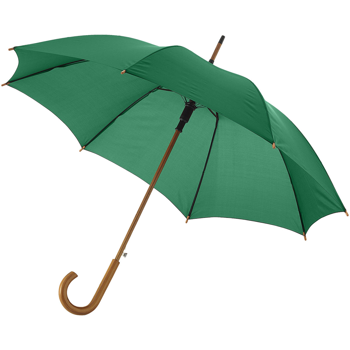 Branded Auto Open Wooden Handle Umbrella 23 Inch – Kyle in Green – supplier colour view