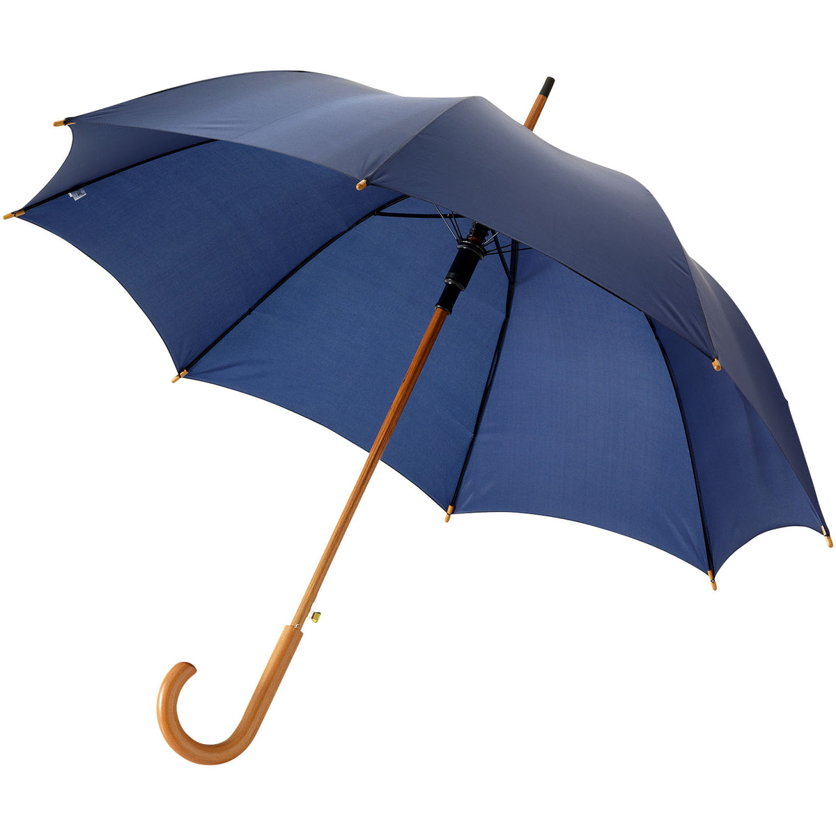 Branded Auto Open Wooden Handle Umbrella 23 Inch – Kyle in Navy – supplier colour view