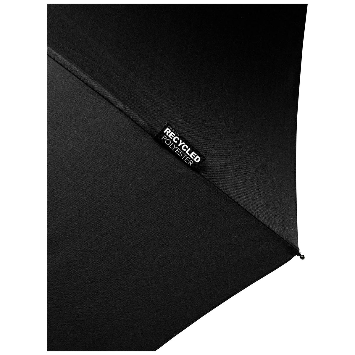 Branded Folding Windproof RPET Umbrella 21 Inch – Birgit – recycled PET canopy label detail