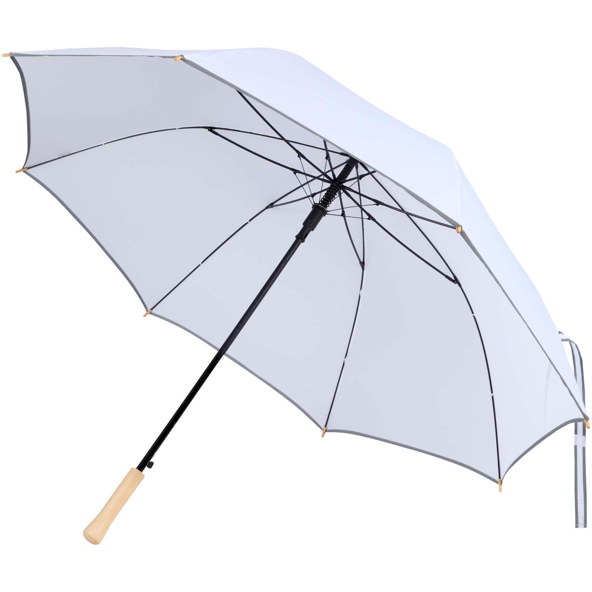 Branded Reflective Windproof RPET Umbrella 30 Inch Norman in White supplier colour view