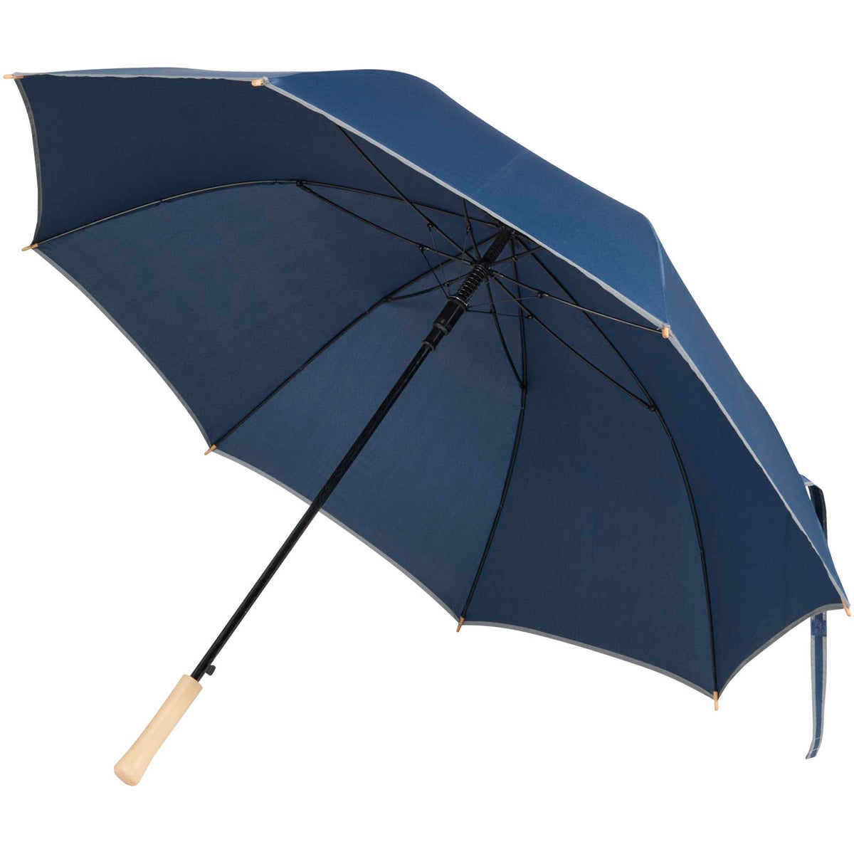 Branded Reflective Windproof RPET Umbrella 30 Inch Norman in Navy supplier colour view