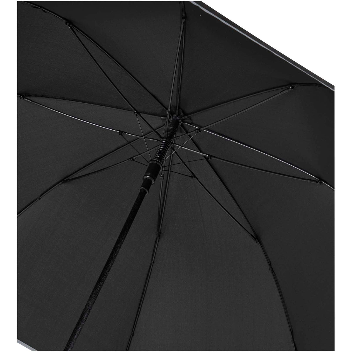 Branded Reflective Windproof RPET Umbrella 30 Inch Norman Black underside and fibreglass frame