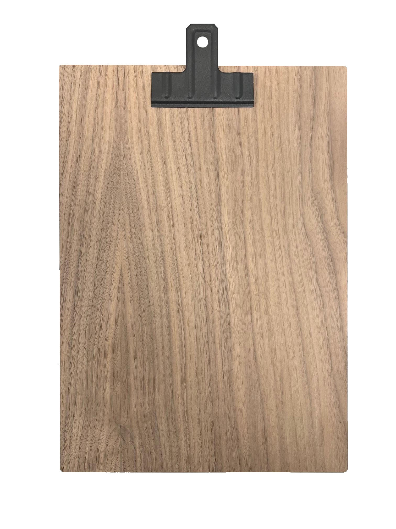 Branded Wooden Clipboard With Black Removable Clip (Sanded, Oiled and Waxed)