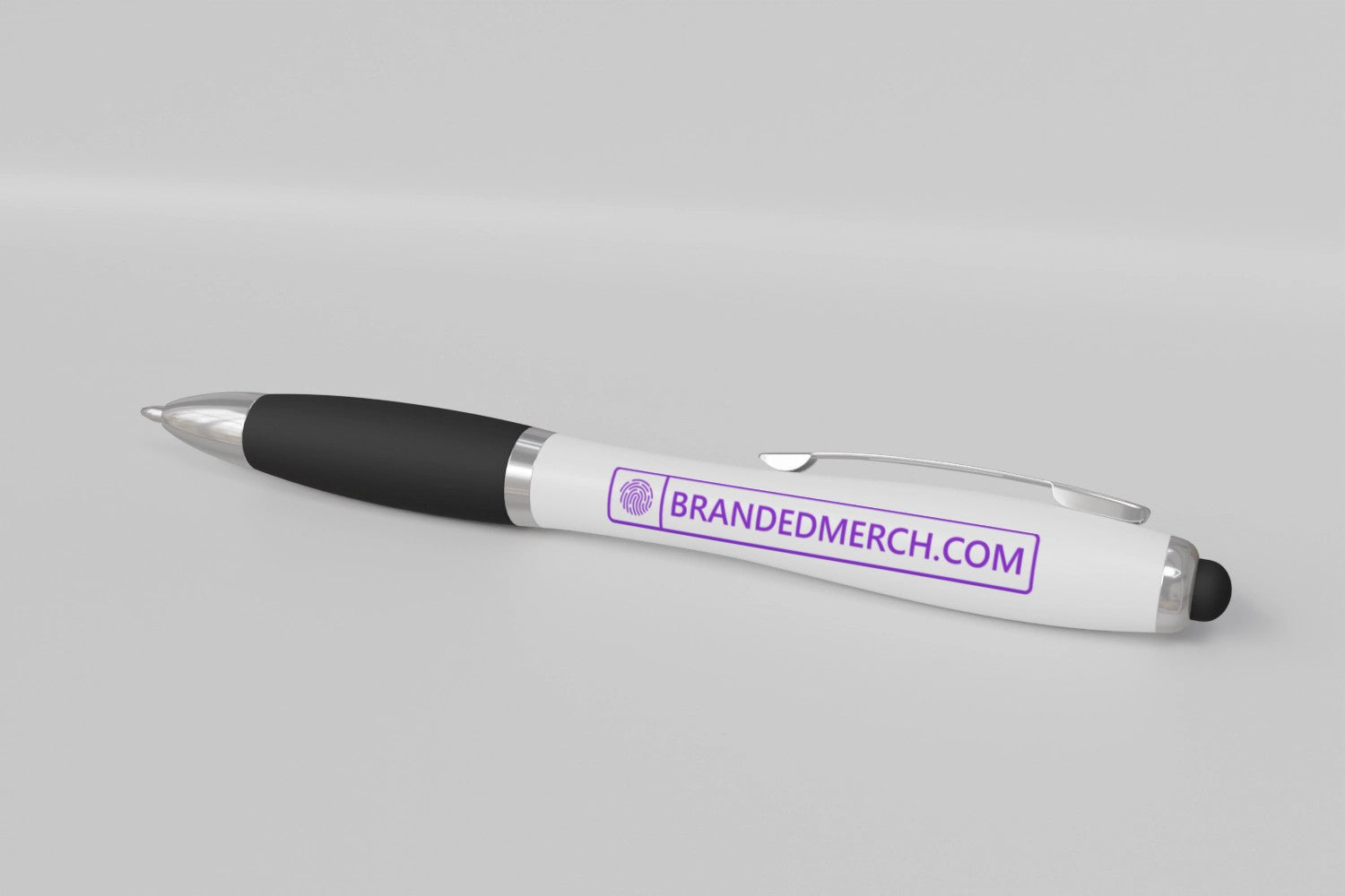 Coloured Stylus Ballpoint Pen With Black Grip