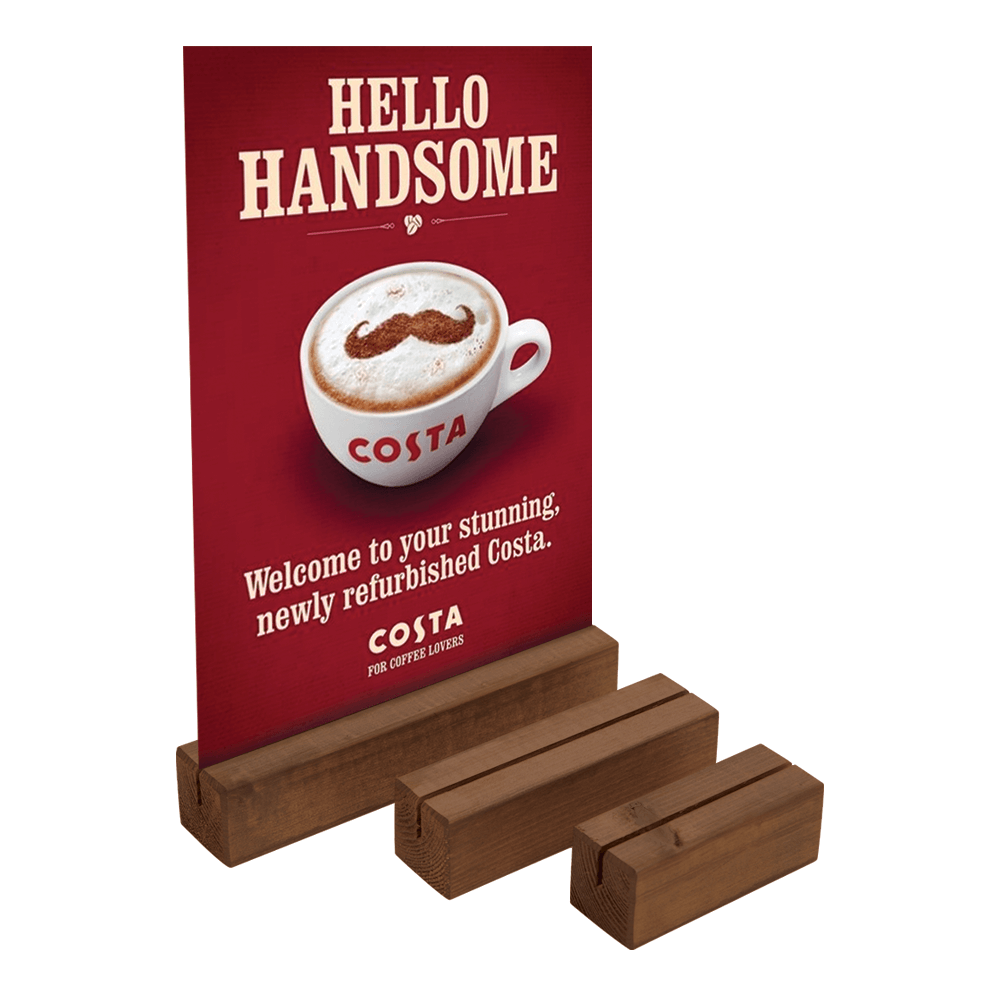 Wooden Card and Menu Holder Base